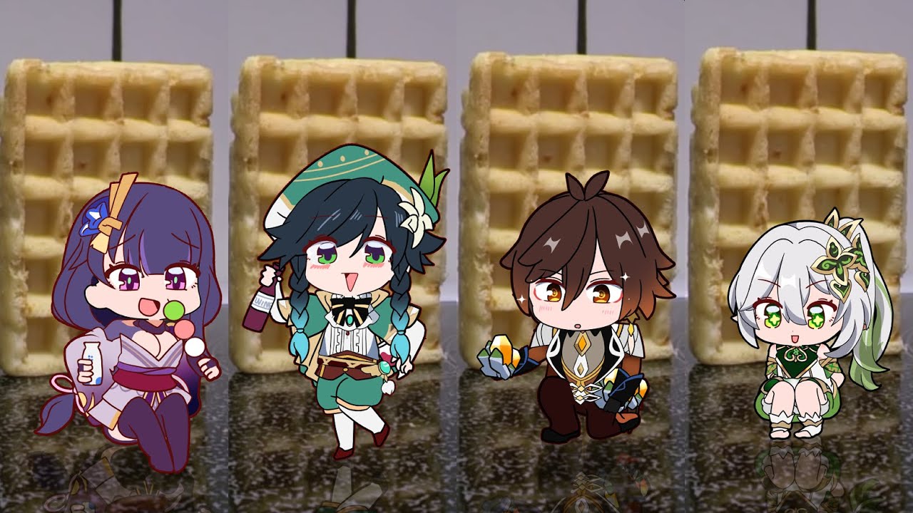 【原神アニメ】四神ワッフル【Genshin Archon waffles】
