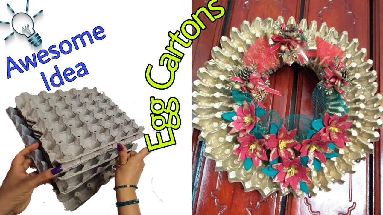 Amazing Christmas Idea Using Egg Cartons | Luxury Christmas Wreath!