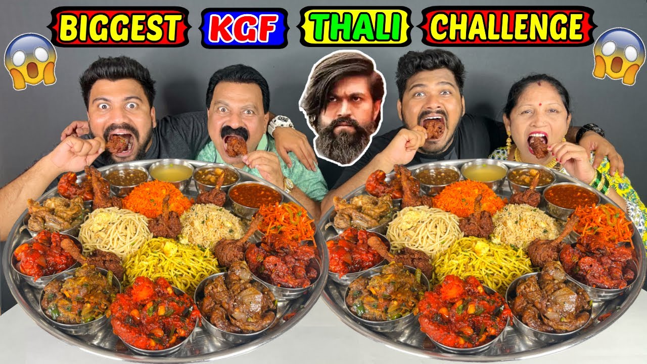 BIGGEST KGF THALI EATING CHALLENGE | GIANT CHINESE THALI EATING COMPETITION (Ep-443)
