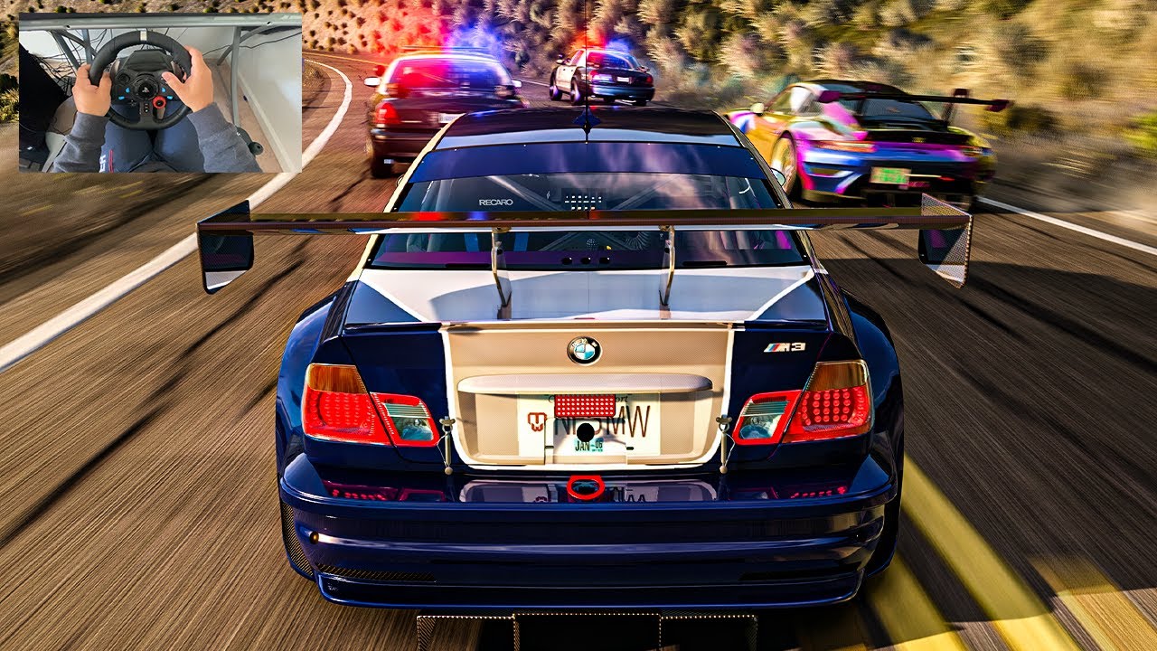 BMW M3 E46 GTR (Cop Chase) - Assetto Corsa | Steering Wheel Gameplay