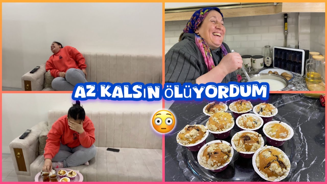ÇİKOLATALI🍫YABAN MERSİNLİ MUFİN YAPTIM🎉GÜLMEKTEN ÖLDÜK🫠#sohbet #tarif #vlog #yemek 
