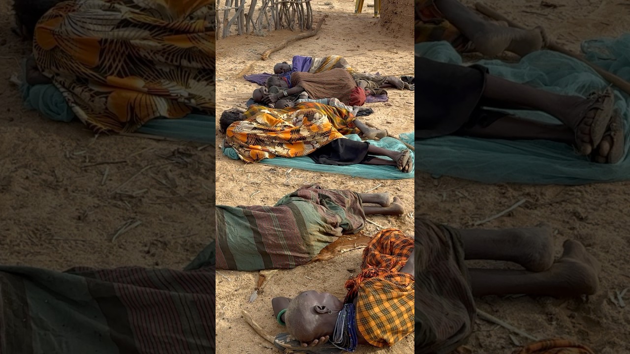 Turkana tribe Morning Routine Sleeping Outiside at Night #morningroutine #desertlife