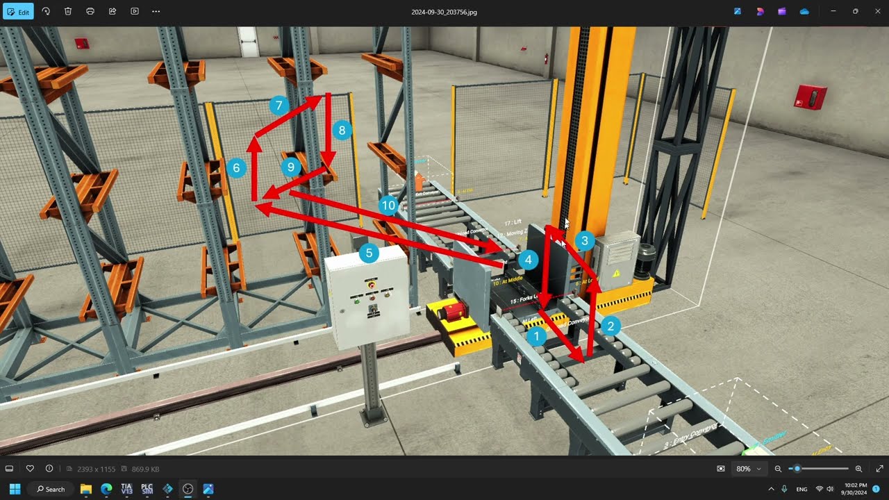 10 Step Automated Warehouse control (Factory IO) S7-1200