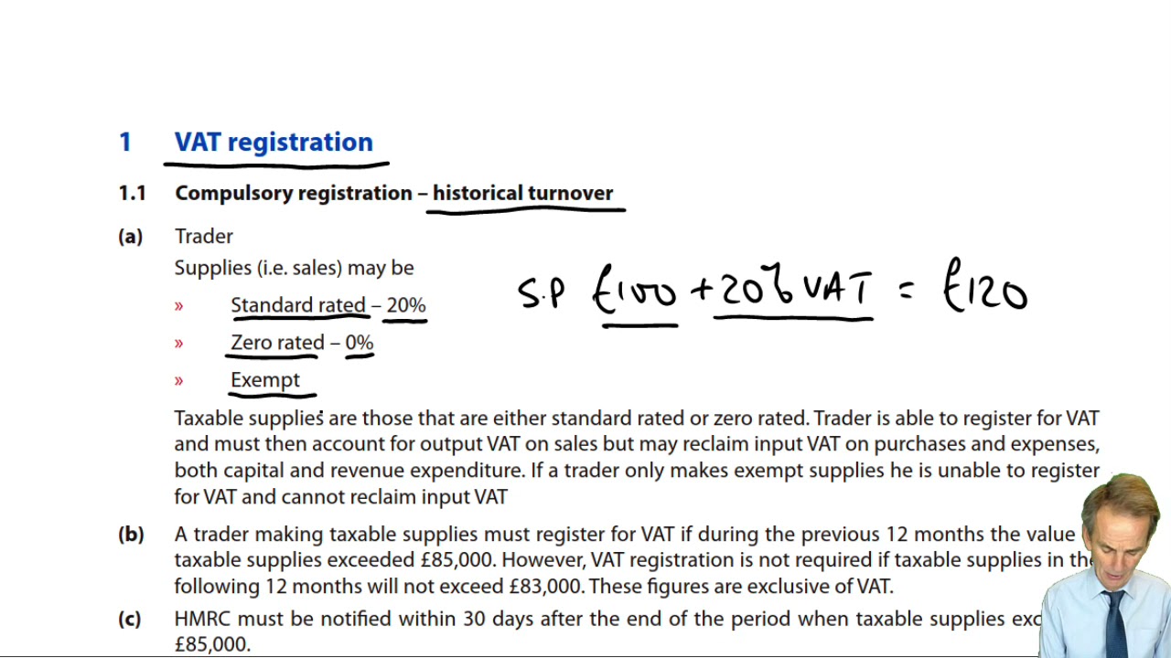 Introduction to VAT – Types of Supply & Compulsory Registration – ACCA Taxation (TX-UK) lectures