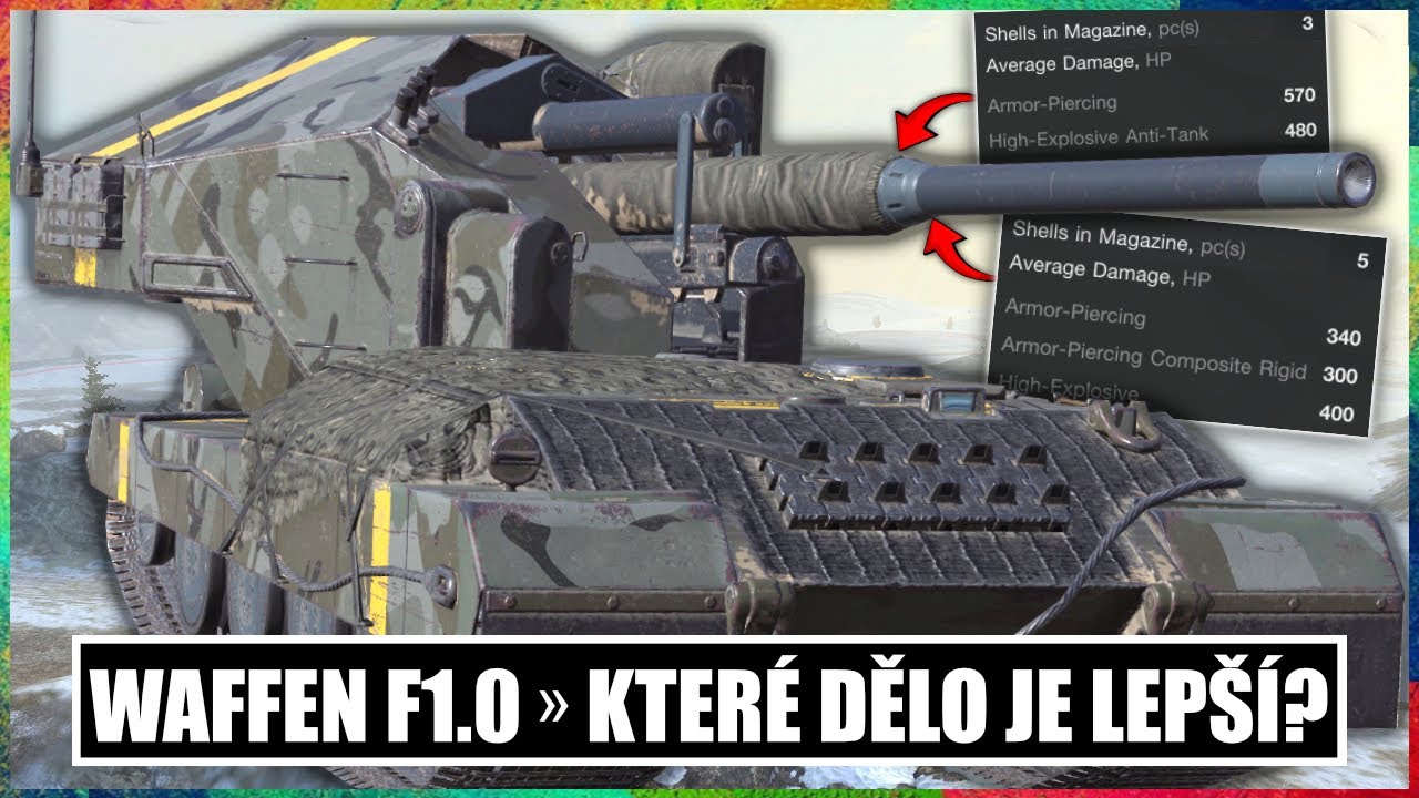 🔴 Které dělo je lepší na Waffen F1.0? » 5 x 340 DMG vs. 3 x 570 DMG