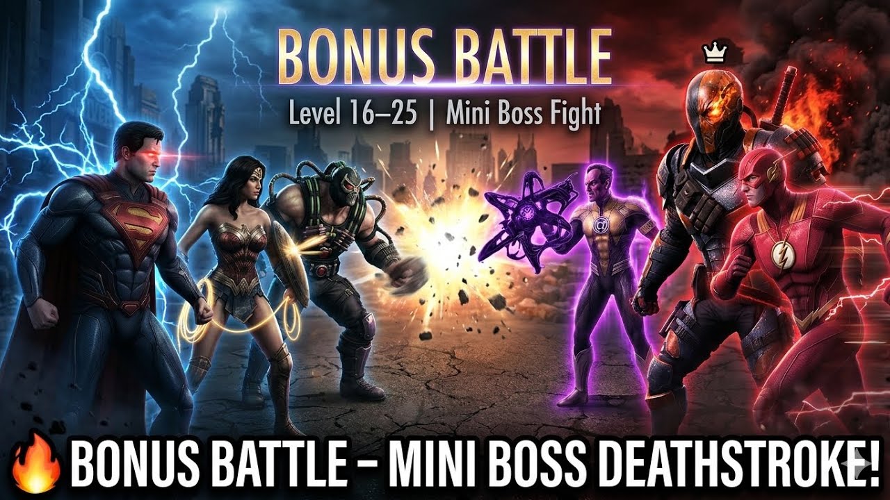 Injustice | Mini Boss Epic Fight Deathstroke | level 16-25 | Bonus Battle | @UltimateGamerzArena 