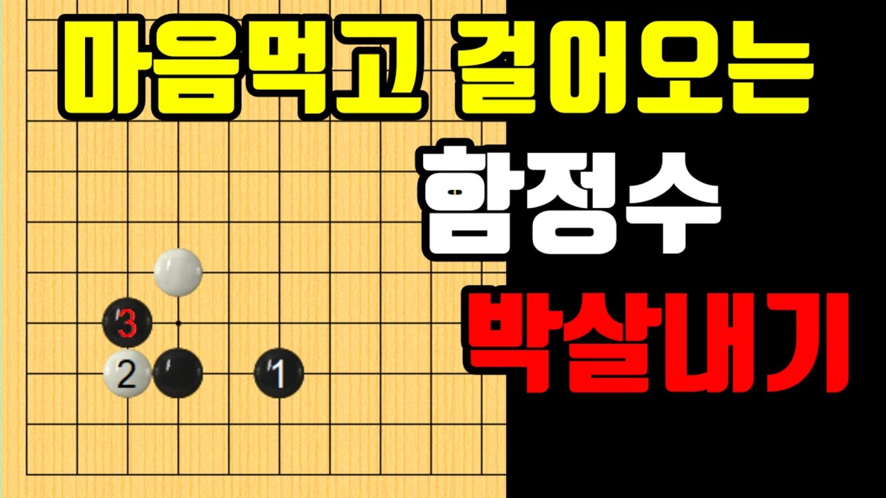 소목 한칸걸침에서 한칸 벌림후 함정수를 걸어오면 이제 제대로 응징해 보아요~