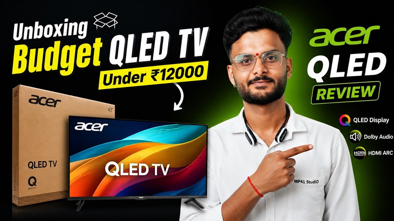 🤯Best Budget TV📺 Under ₹12000 || acer V Pro 32 Inch(80cm) QLED Google TV Unboxing