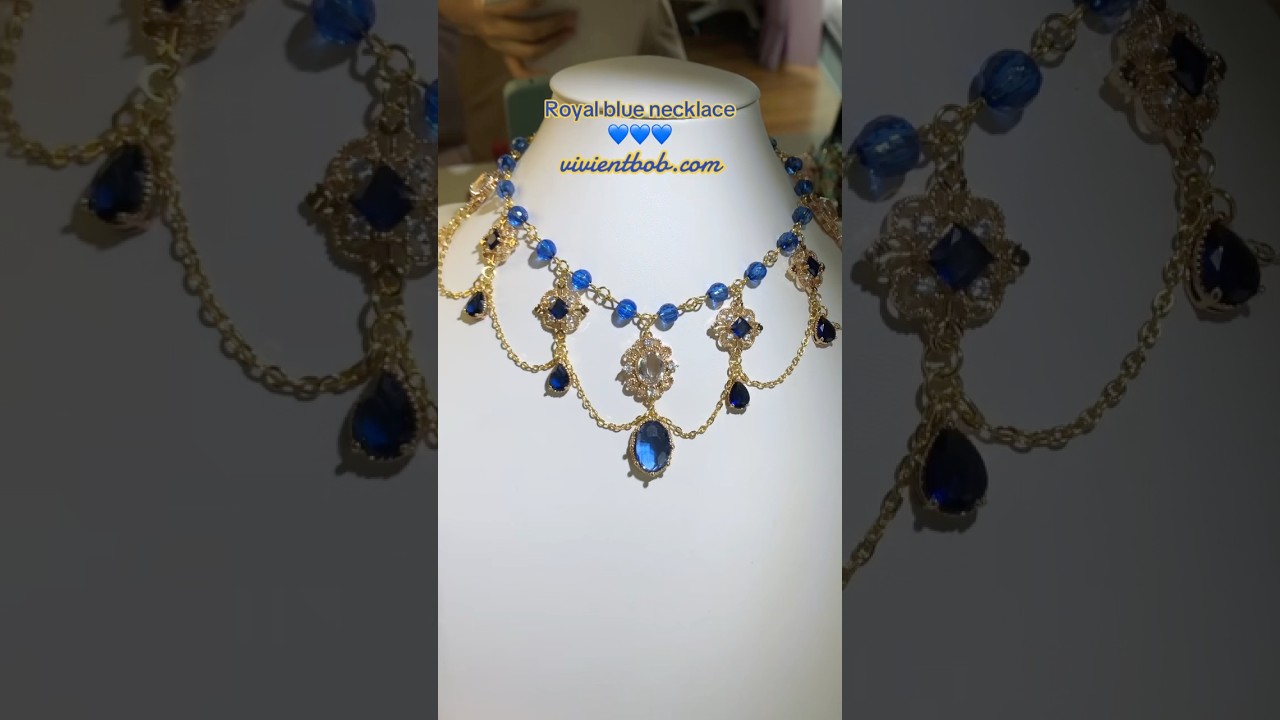 Royal blue necklace 💙 #beads #diyjewelry #beadedjewelry #necklace #handmade #smallbusiness #diy