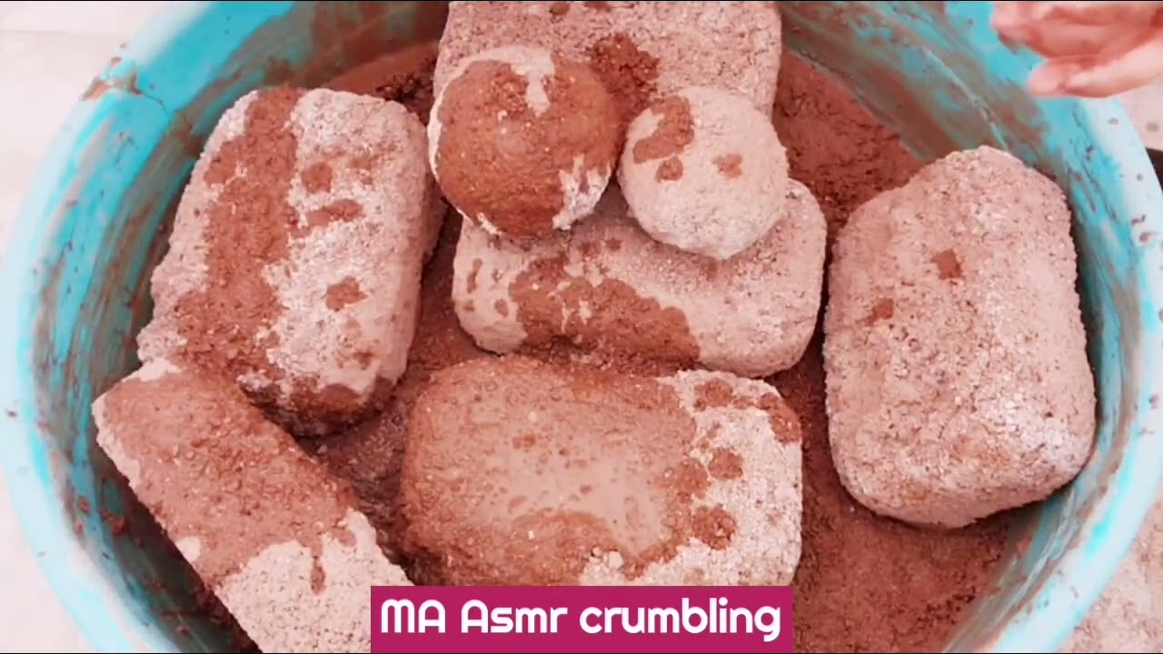  Silky Crispy Red Gritty Dirt Shapes Crumbling In 💦 tub Relaxing Sounds😌😌😌@MAAsmrcrumbling  