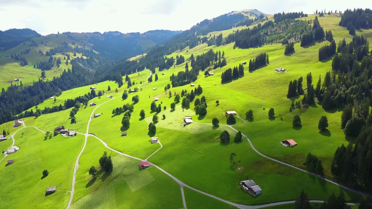 Switzerland, Montreux, Lake Geneva and Grindelwald Drone footage, Mavik Pro 4k 2017