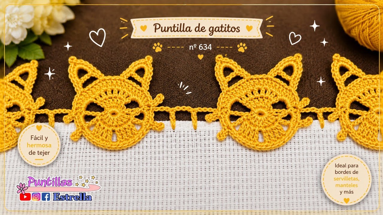 puntilla de Gatitos 🐱 no. 634 - Puntillas Estrella 