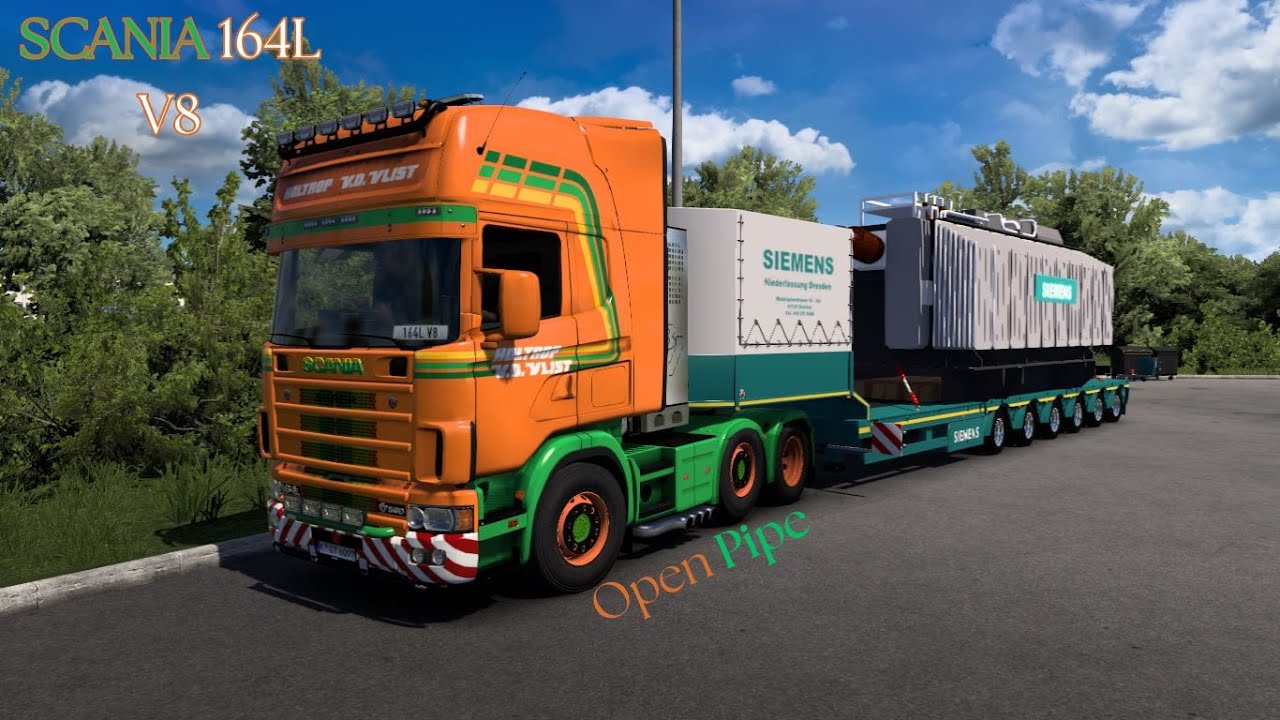 Scania 164L 580 Holtrop V.D. Vlist Open Pipe Special Transports(ETS2)