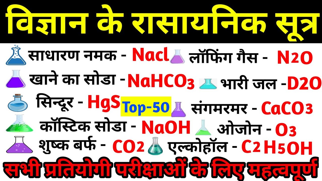 chemical formula trick|chemical formulas of science|Chemistry top 50 questions|#chemical_formula