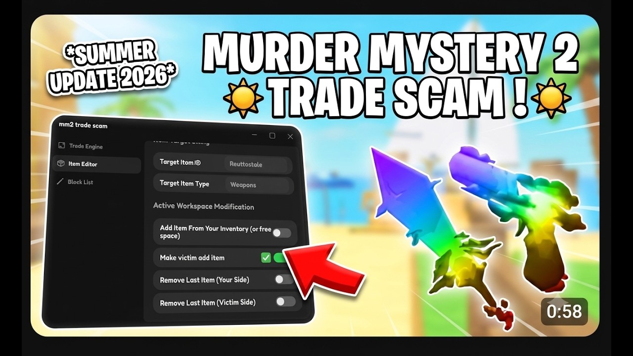 🚨 NEW MM2 Trade Scam Script ☀️ | Freeze Trade + Force Add! 🤯 #mm2trading  #roblox #murdermystery2