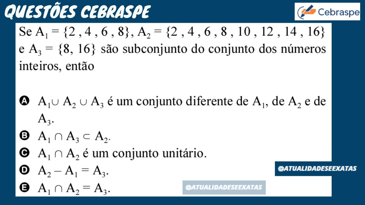 QUEST&Otilde;ES CEBRASPE - CONJUNTOS