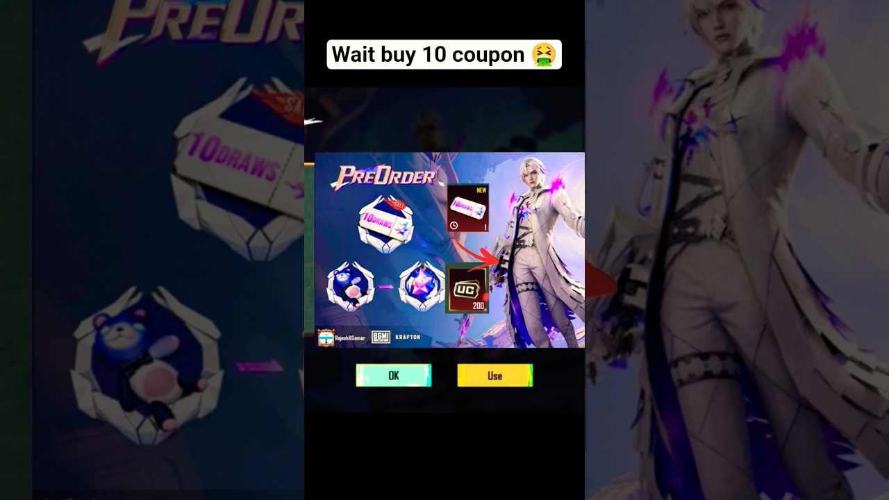 pre order bgmi new ultimate 10 draw 10 coupon 🤮