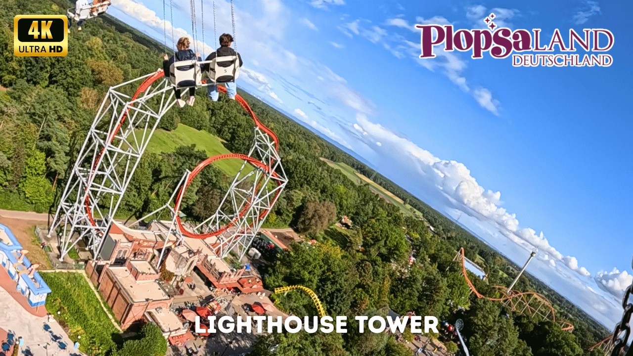 Lighthouse Tower POV | Funtime Starflyer Ride | Plopsaland Deutschland
