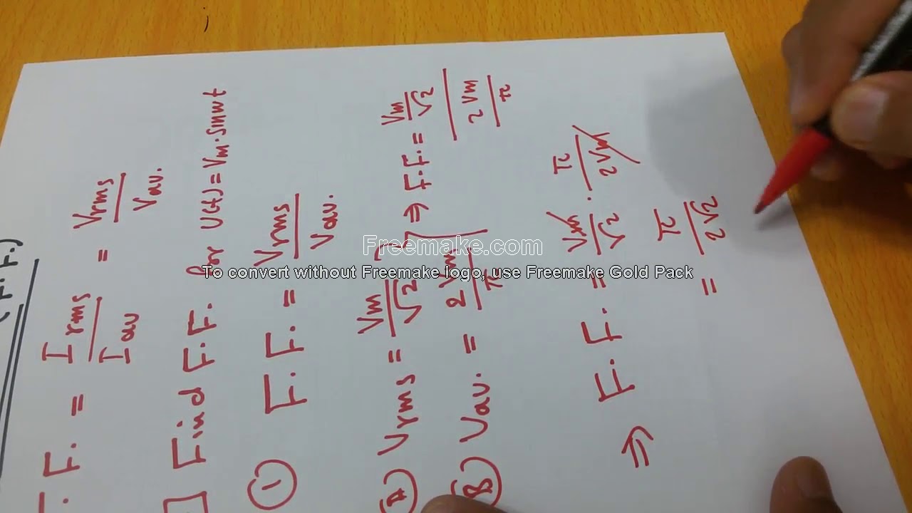 A.C. Circuits 5: Form Factor & Peak Factor حساب عامل الشكل و عامل الذروة للاشارة المتناوبة