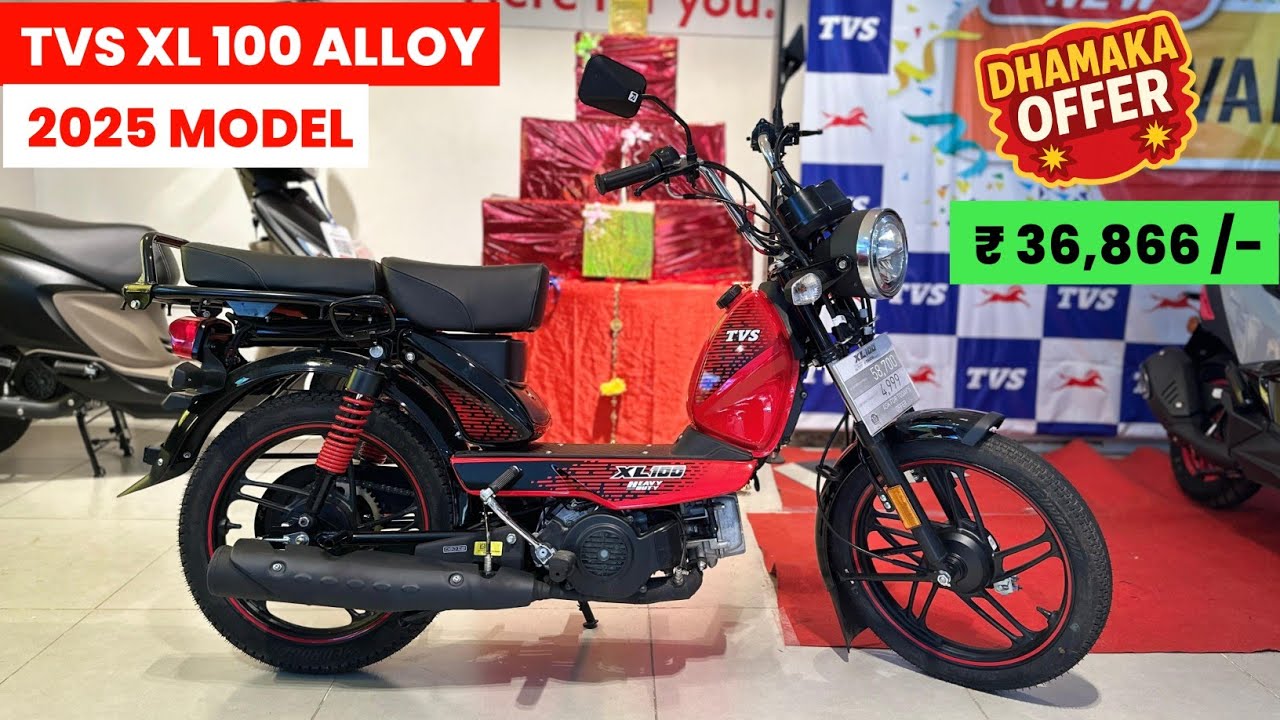Big Discount 😍New 2025 Tvs XL100 Alloy Review | On Road Price | Tubeless | Xl100 Moped