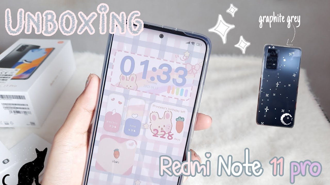 Xiaomi redmi note 11 pro unboxing aesthetic| Graphite Gray 🖤| camera test| Jan