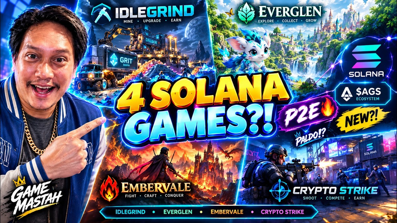 NEW! Artificial Studio TOP 4 Solana P2E GAMES  😱 IDLE GRIND, EVERGLEN, EMBERVALE & C.STRIKE PALDO!?