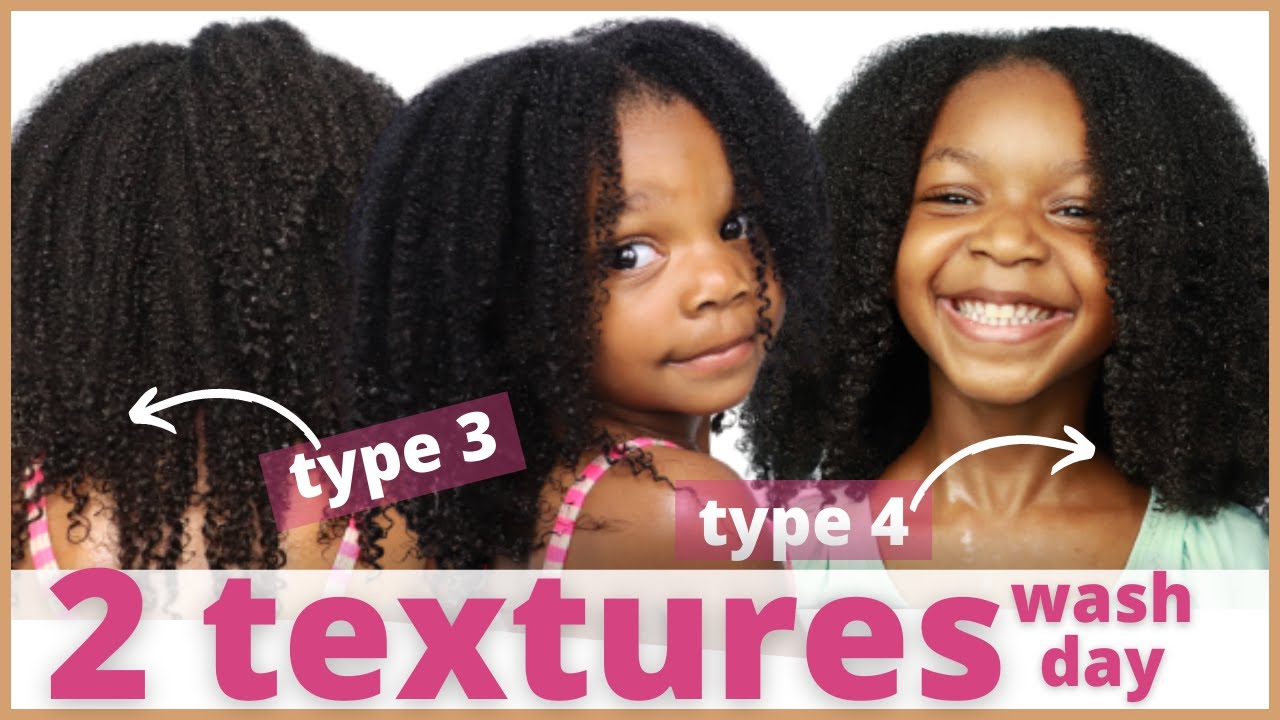 🚿Kids wash day for different textures | type 3 and 4 natural hair