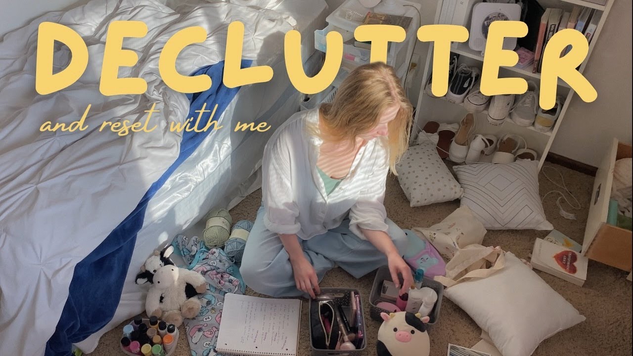 decluttering & refreshing my space | deep cleaning + organizing my room