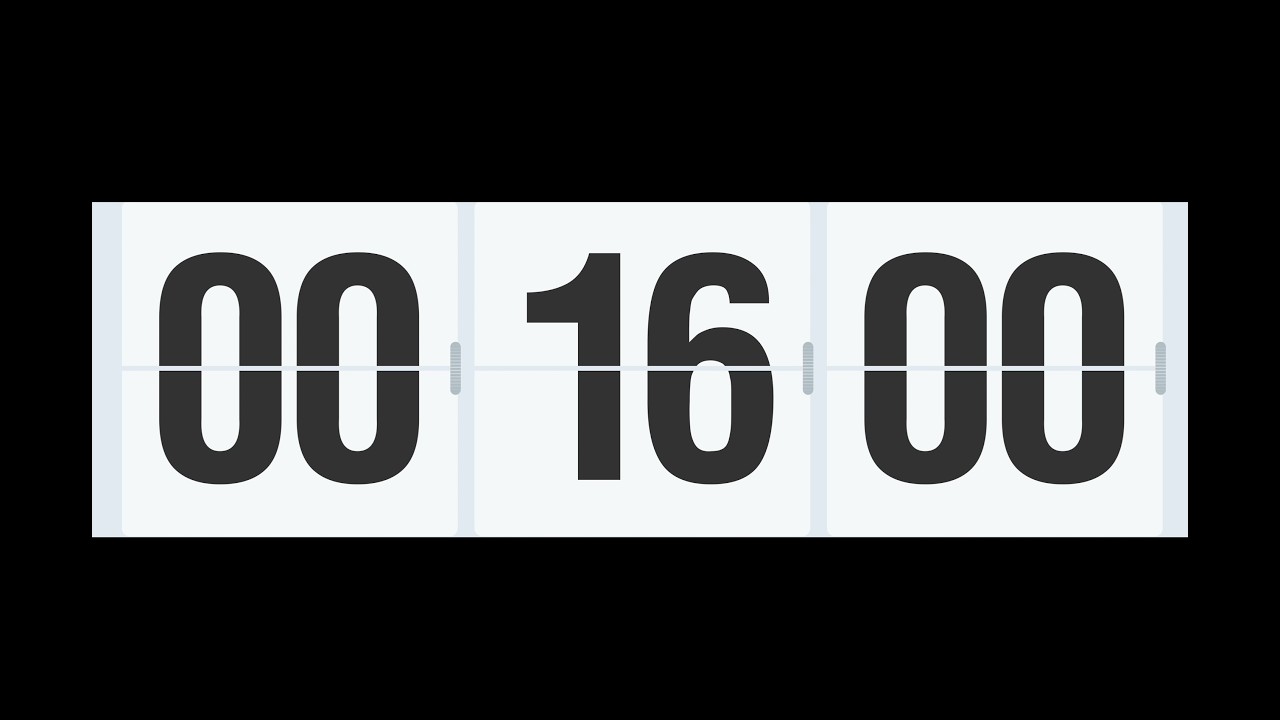 16 Minutes White Timer ⏳ Clean Minimal Countdown