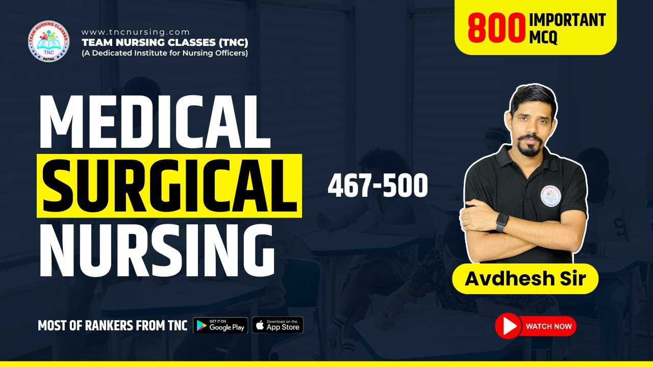 MSN 800 Most Important MCQ  (467 - 500 ) For NORCET 7.0  ||  Live Session Only | |  By Avdhesh sir