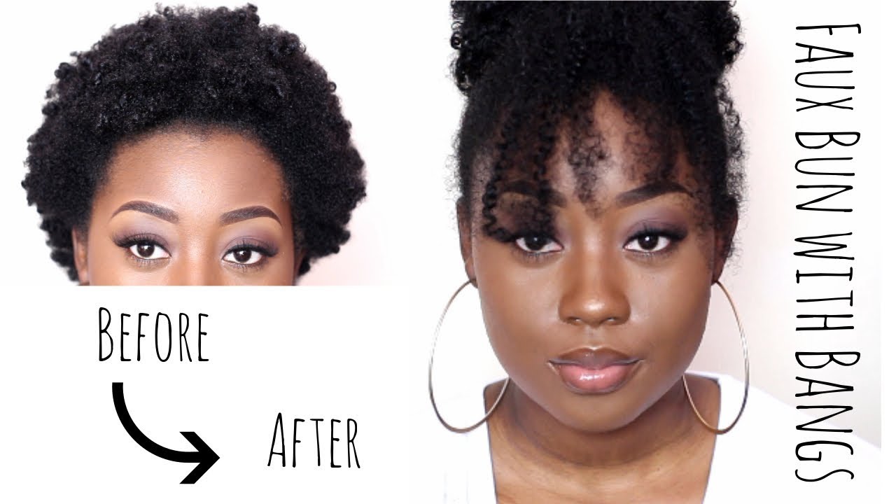 Faux Bun and Bangs on Short Type 4 Hair ft HerGivenHair