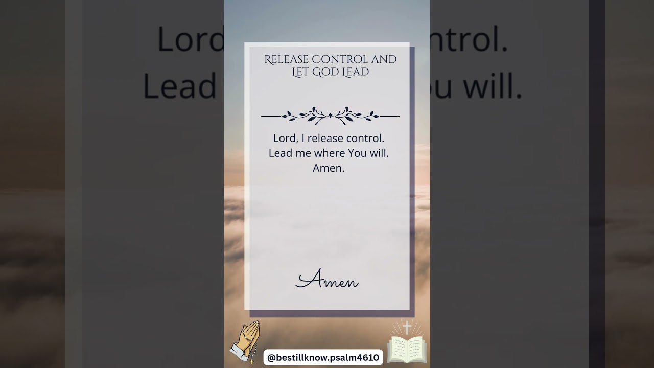 Release Control and Let God Lead 
