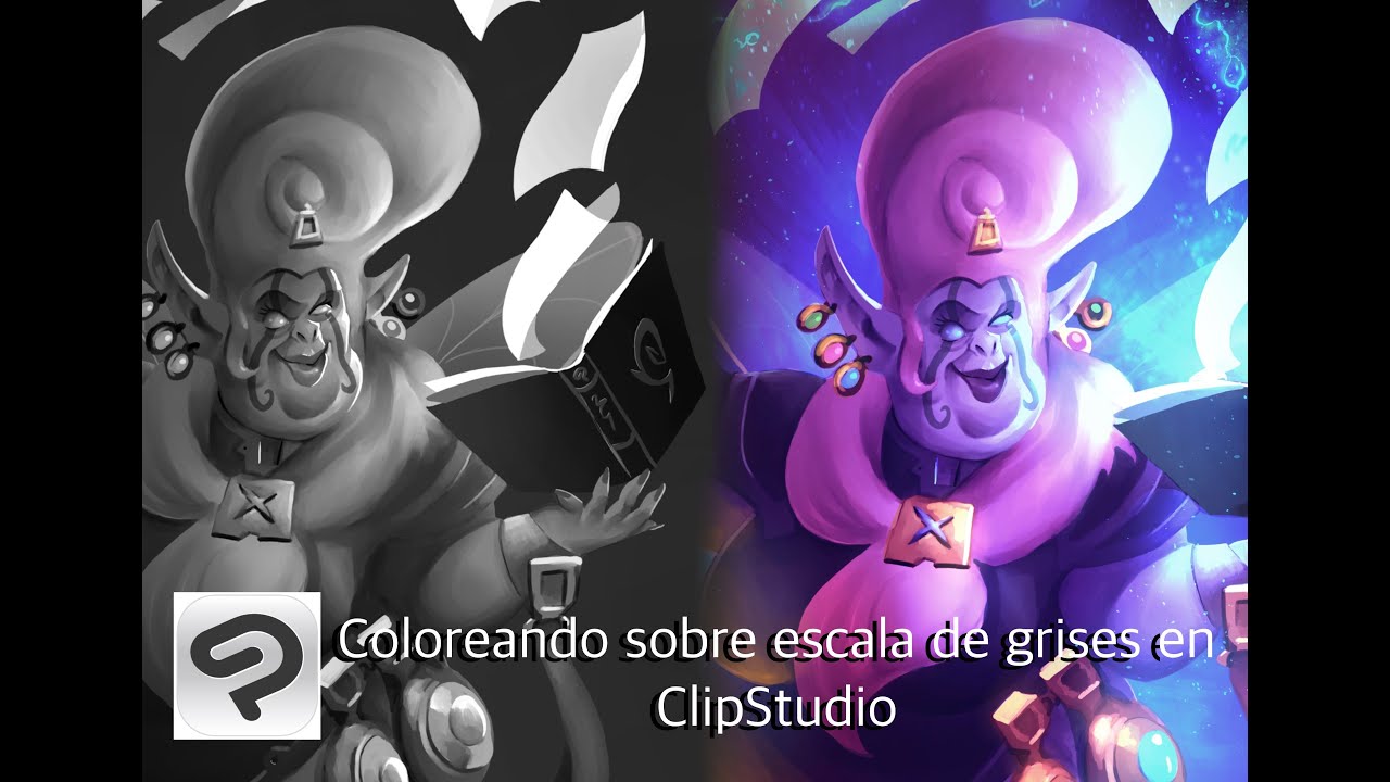 Tutorial de coloreado en Clip Studio Paint: de escala de grises a color.
