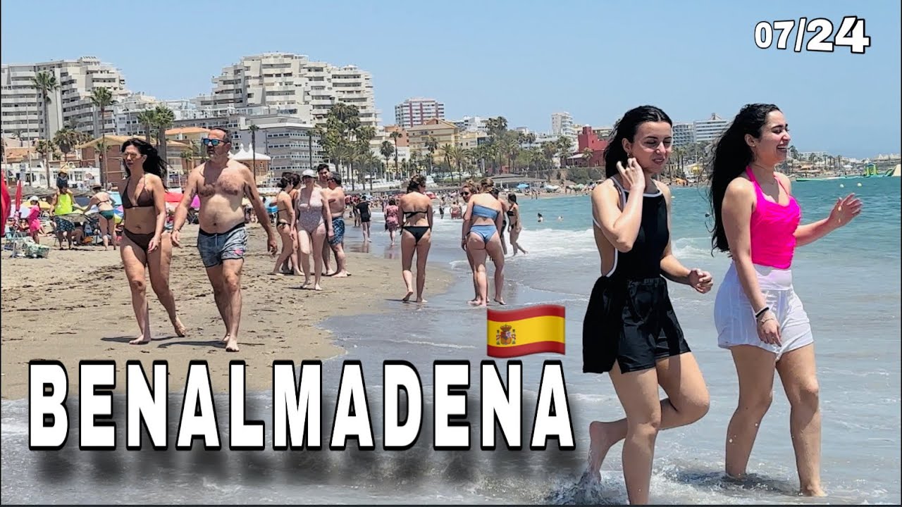 BENALMADENA MALAGA SPAIN BEACHWALK in July 2024 [4K] Latests Summer BEACHWALK in Costa del Sol🌞