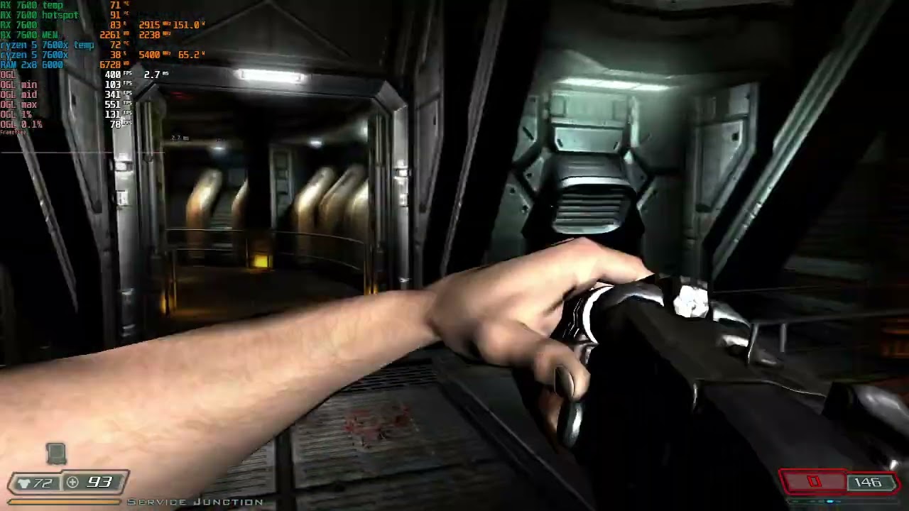 doom 3 bfg edition ryzen 5 7600x RX 7600 full hd