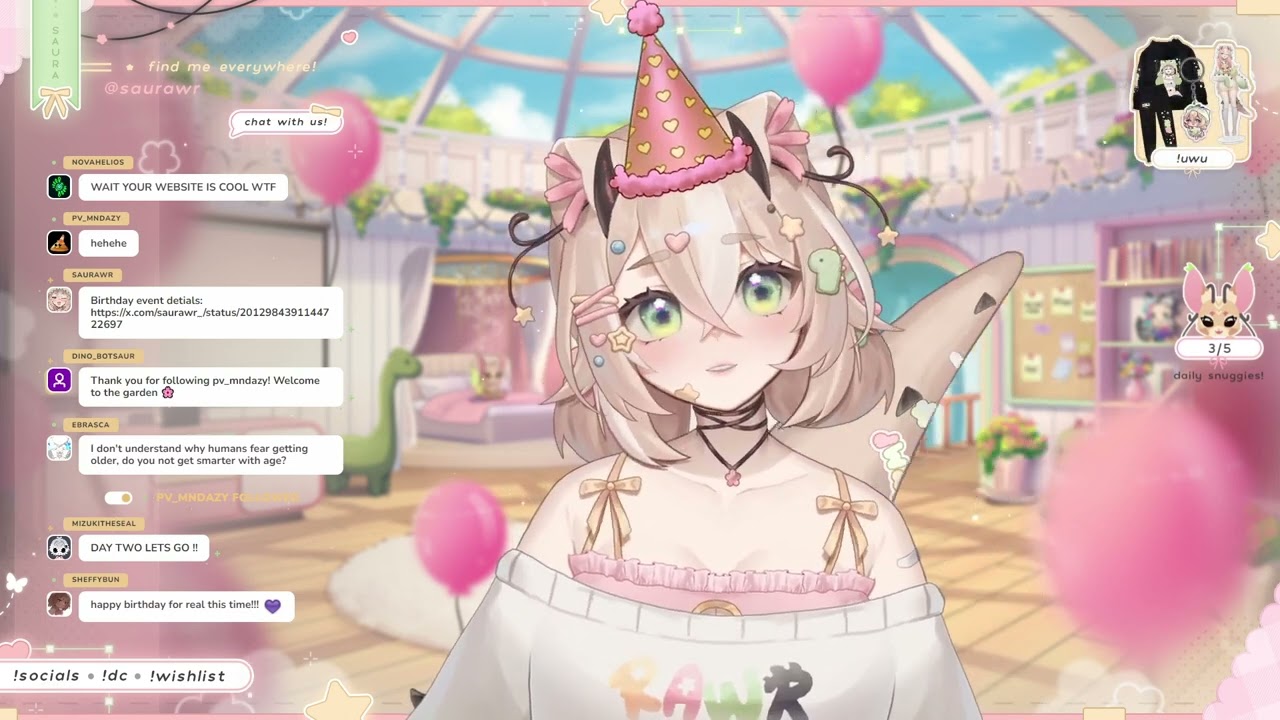 🦕 birthday party! doodles for chat 🎈 January 22th, 2026