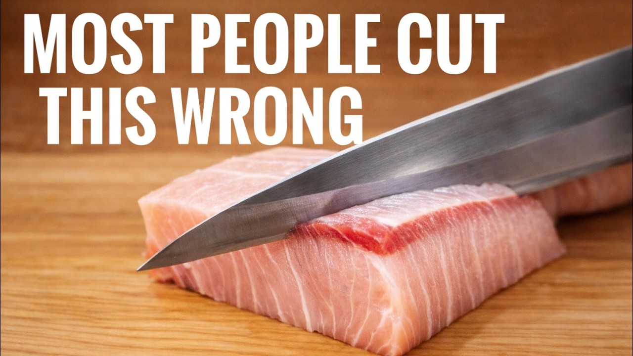 How to Slice Yellowtail Sashimi Properly | Japanese Knife Basics & Plating