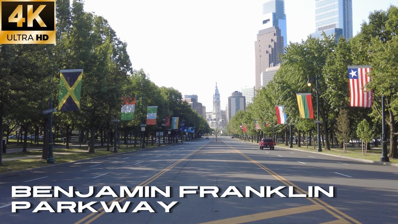 Following in the footsteps of Rocky!! 🥊 Philadelphia Walking Tour of Benjamin Franklin Parkway [4K]