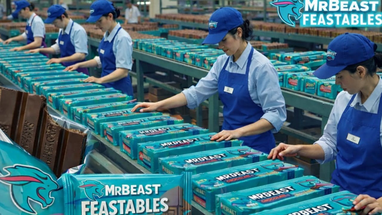HOW MrBeast Feastables Chocolate Is Made in a high tech factory!