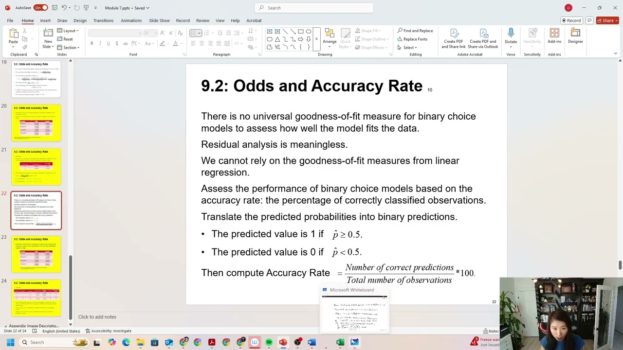 How to use Excel to calculate the Accuracy Rate for Logistic Regression Model