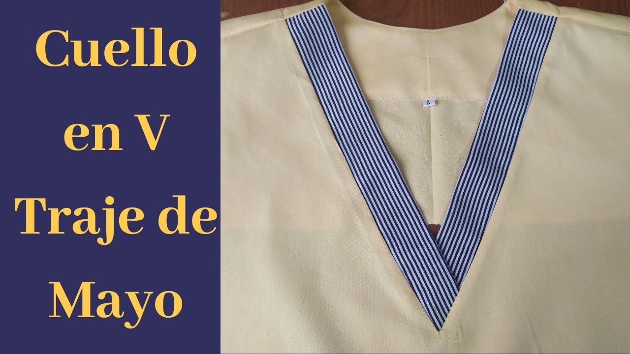 ✂✅Como Hacer Cuello en V con Terminación en Punta✅✂(Traje de Mayo)