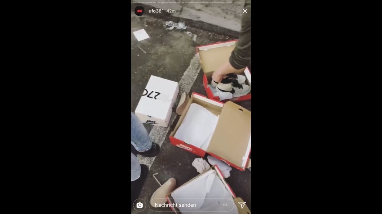 Ufo 361 | Verschenkt Schuhe an fans | Instagram Story 20.4.18