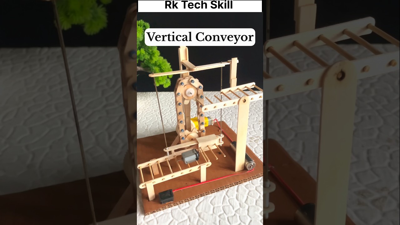Vertical Conveyor Mechanism Demo Model using sticks or DC motor#short​ #cad​#motor​ #dcmotorproject​