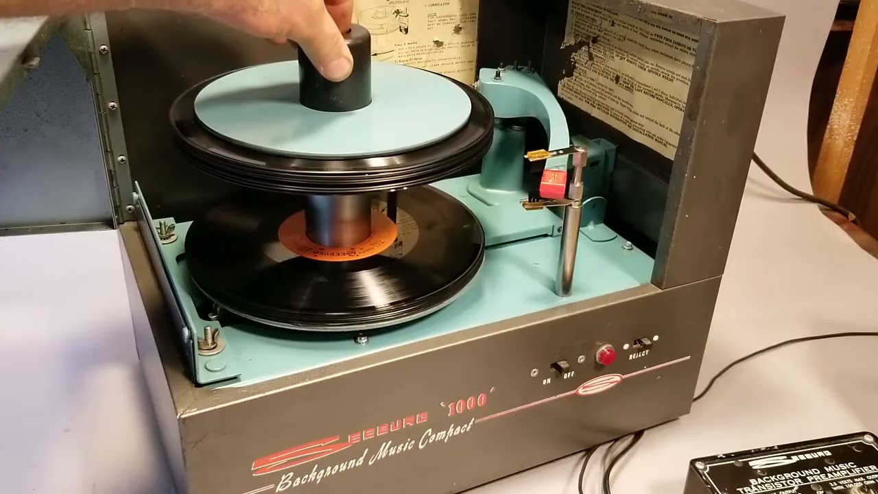 Seeburg 1000 BMC restoration demo 1960's background music changer 16rpm