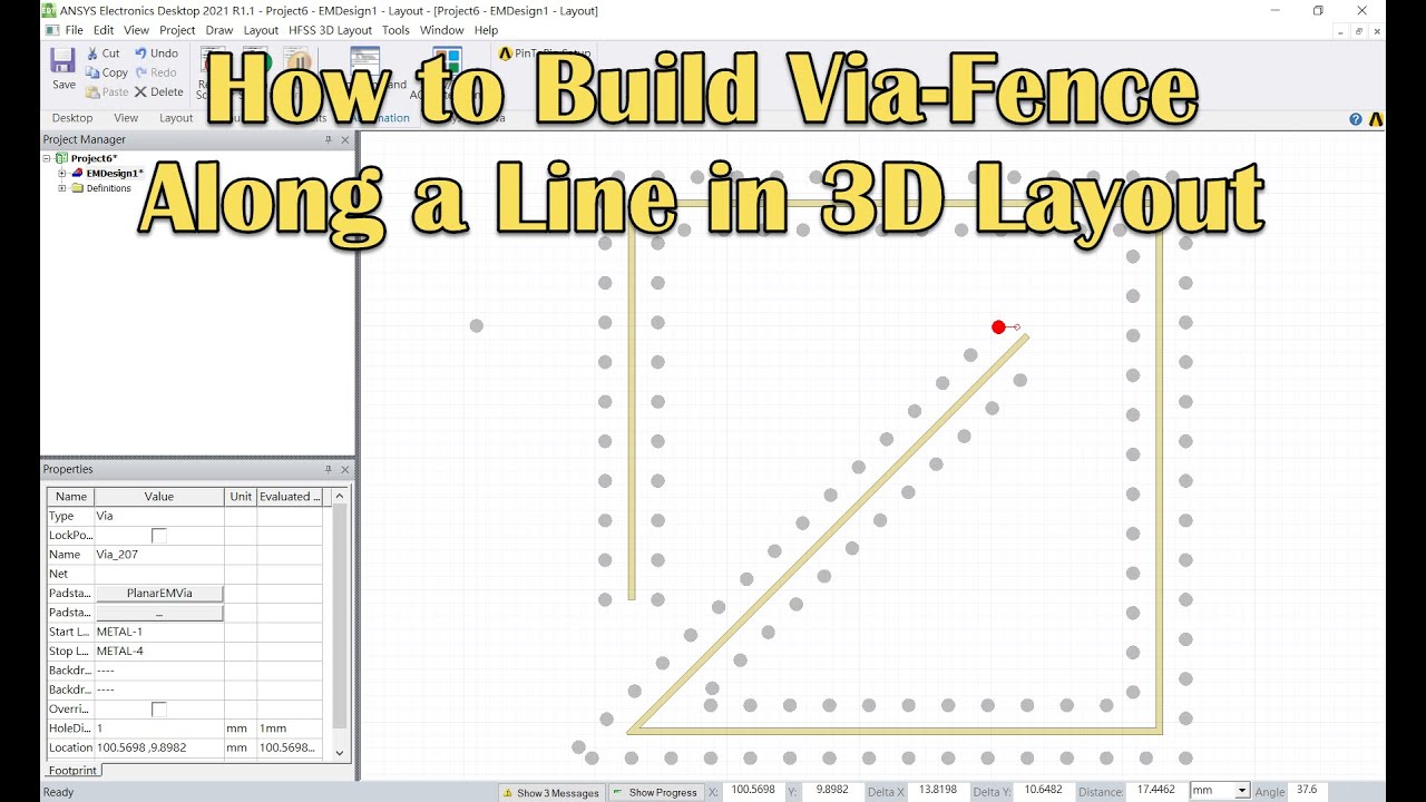 How to Build Via Fence Along a Line in 3D Layout