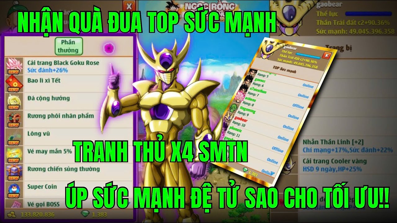 NGỌC RỒNG NGUYÊN THUỶ - XONG 10 NGÀY ĐUA TOP SỨC MẠNH..TẬN HƯỞNG X4 SMTN & NHẬN QUÀ ĐUA TOP SỨC MẠNH