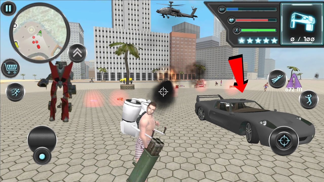 Jetpack Hero Miami Crime (Jetpack Hero Fight Black Car Robot) Blind CAR Robots - Android Gameplay HD