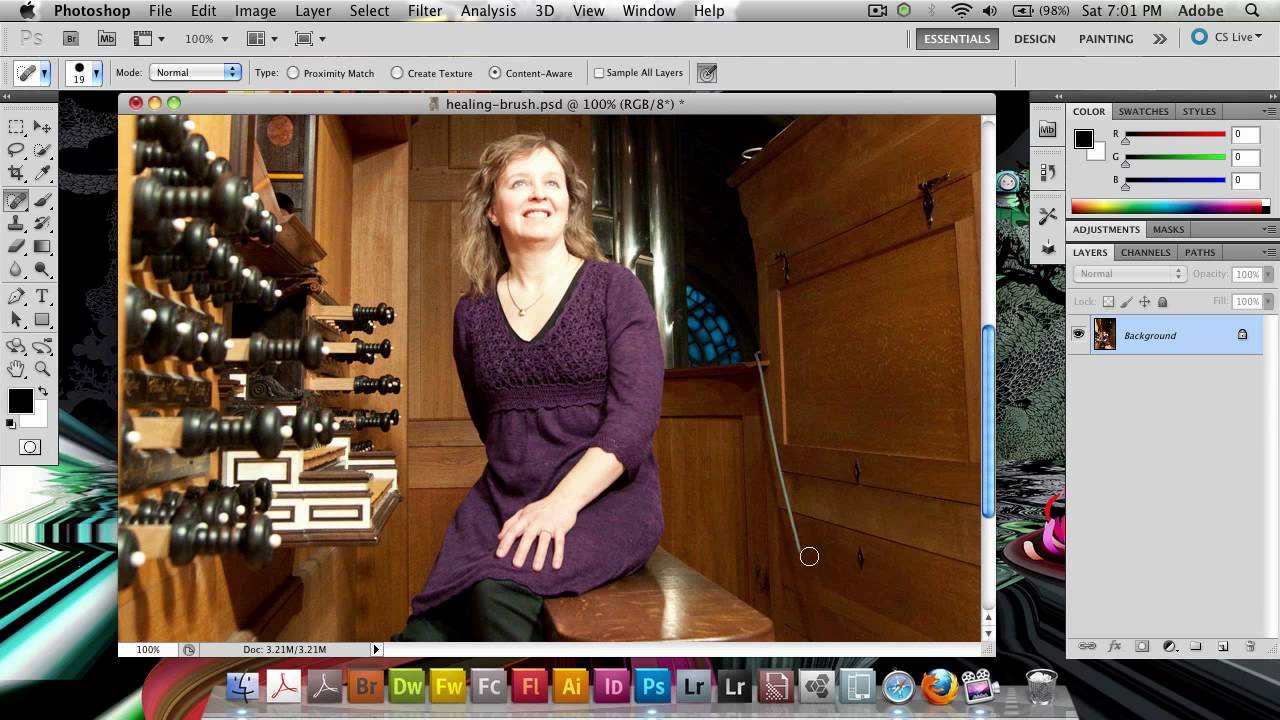 New in Photoshop CS5: Spot Healing Brush with Content Aware