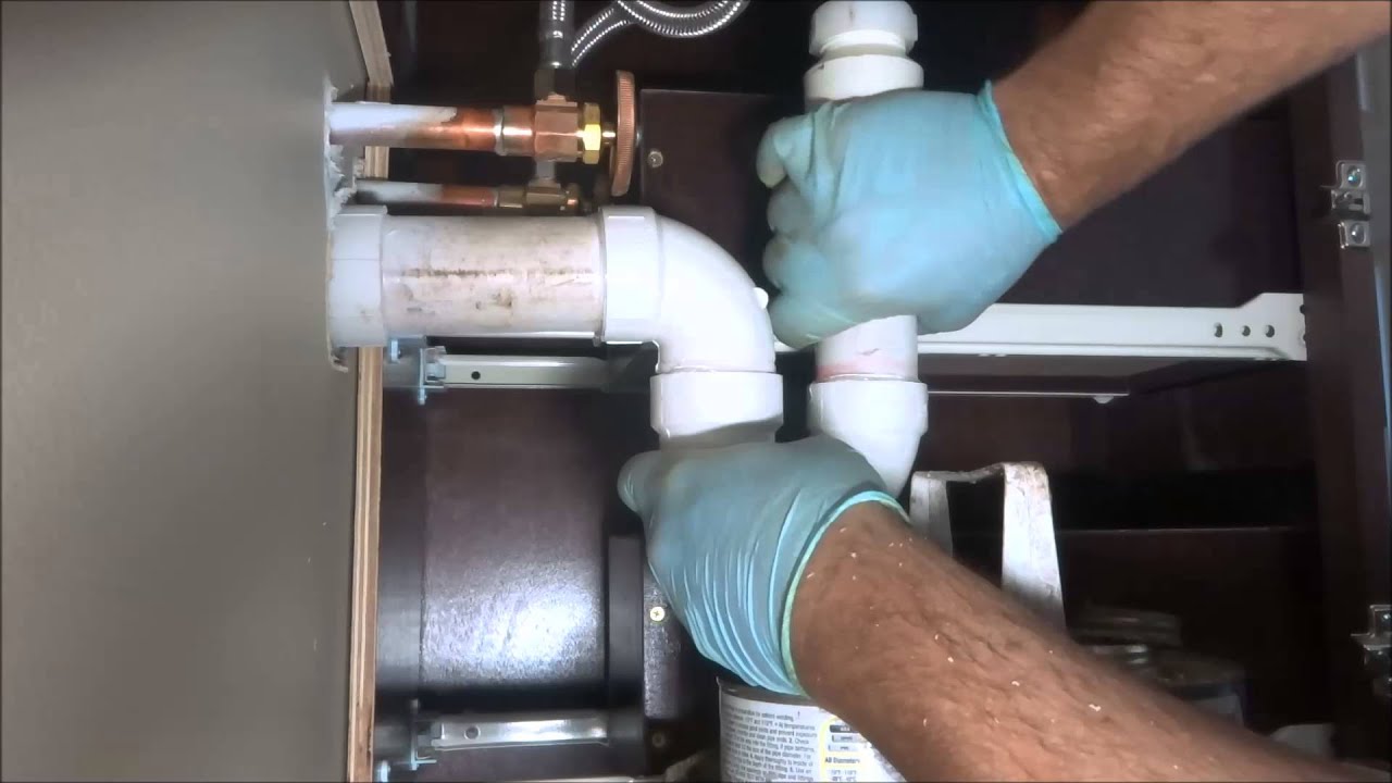 double vanity sink hookup on bathroom remodel job