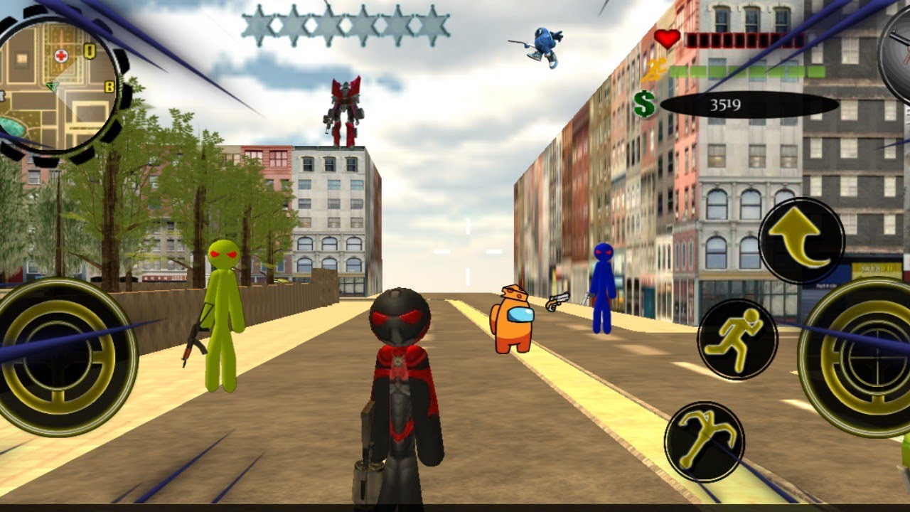 Stickman rope hero old version gameplay 1